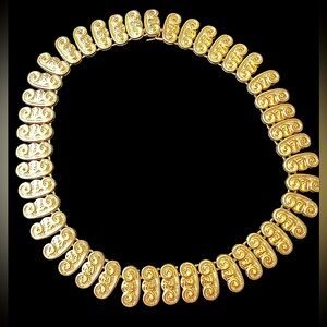 Vintage FENDI 1980’s 18k GP Signature Collar Necklace